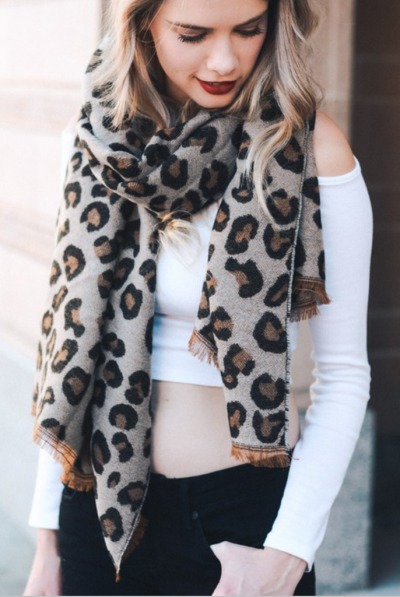 Leopard print scarf