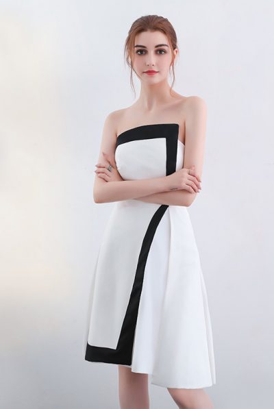 MONOCHROME SATIN DRESS