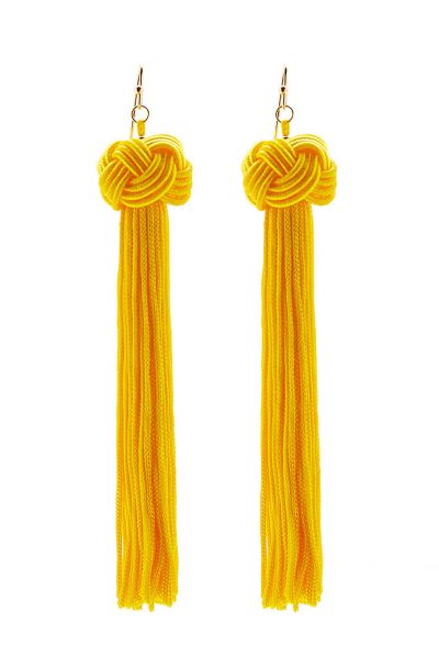 Mellow Yellow Tassel Drop Earrings