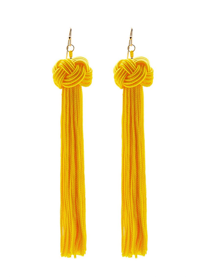 Mellow Yellow Tassel Drop Earrings