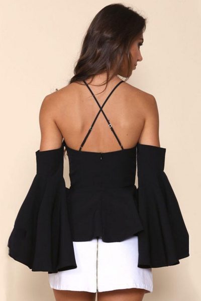 Miss chic cold shoulder top back