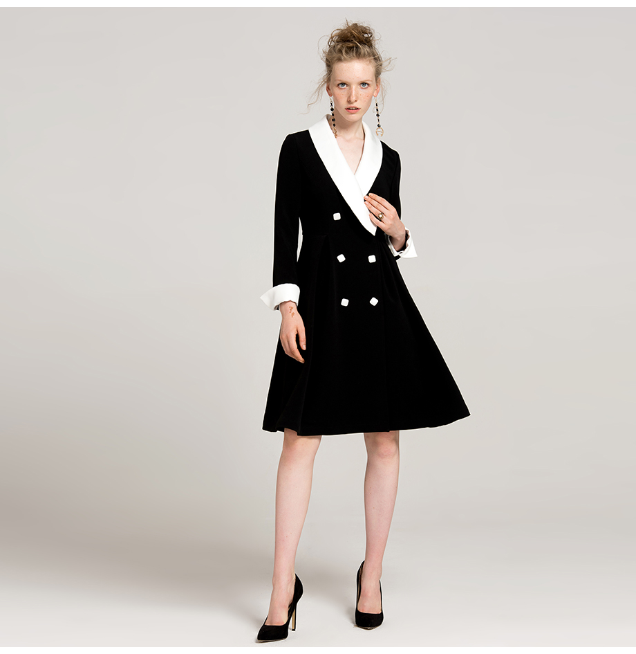 monochrome blazer dress