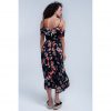 Navy Printed Wrap Dress - Image 2