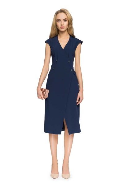 Navy Envelope Tuxedo Dress- other colours available