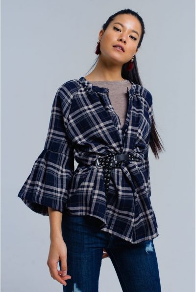 Navy Checked Shirt