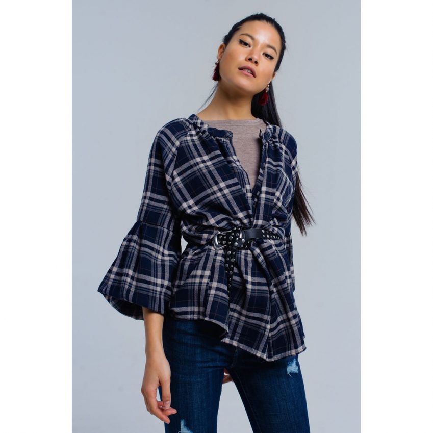 Navy Checked Shirt