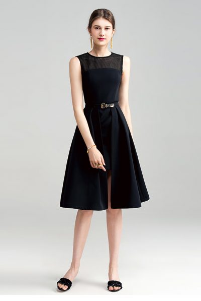 Emperoress Navy Black Full Circle Dress