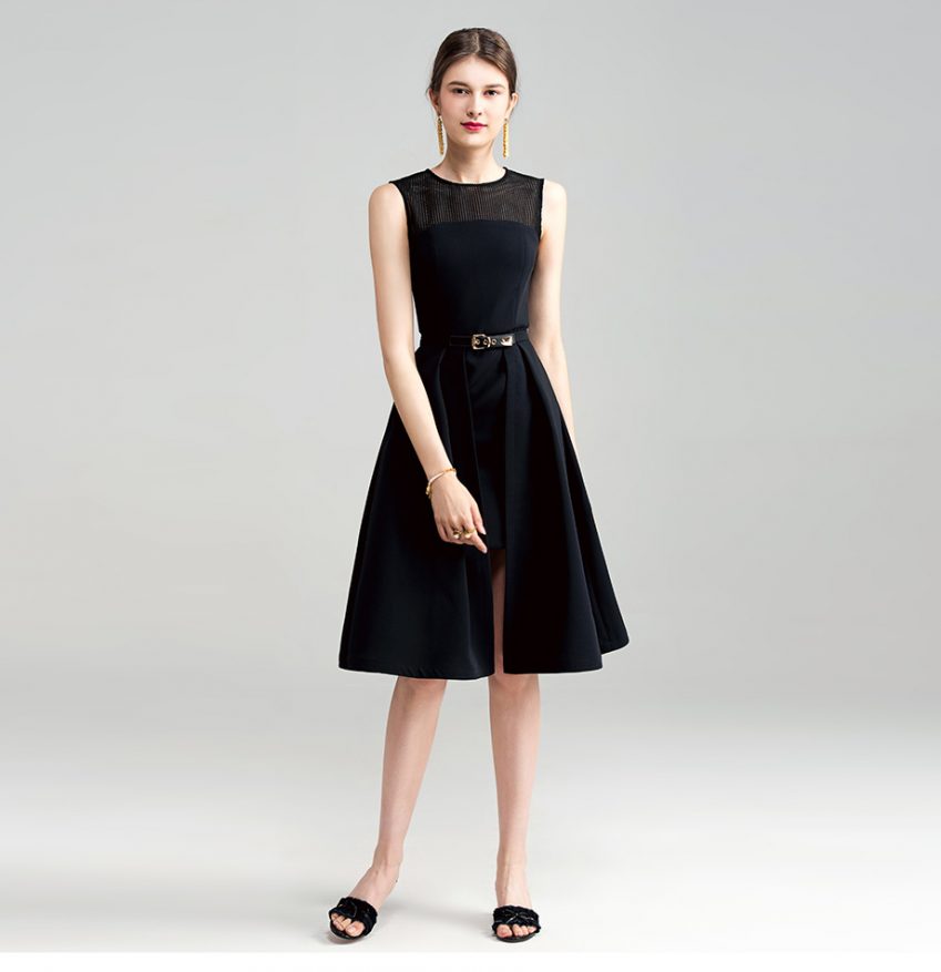 Emperoress Navy Black Full Circle Dress