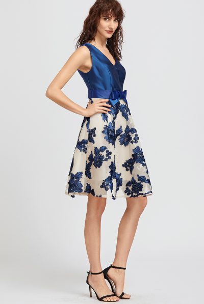 Blue Navy Embroidery Dress