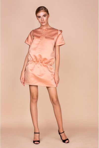 Nude Dress with Swarovski Crystals Detail