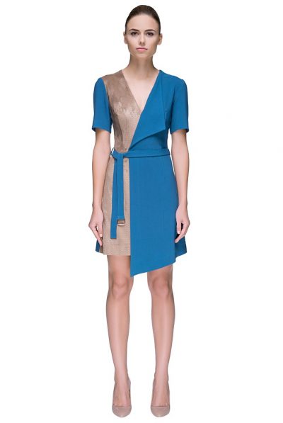 Nude Turquoise Time Multi-Layered Dress