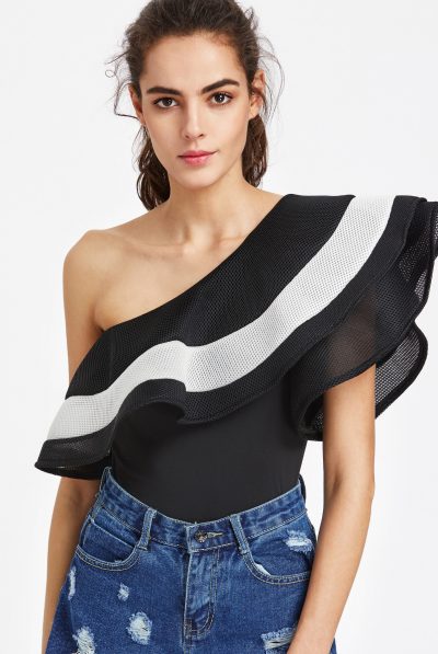 Ruffle Trim Bodysuit
