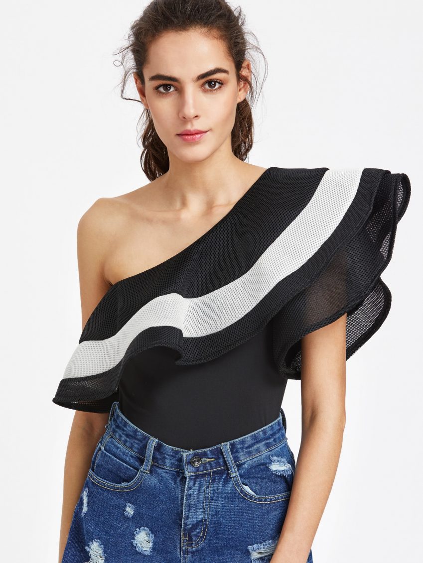 Ruffle Trim Bodysuit