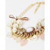 Izoa Pearl and Jewel Statement Necklace in Gold and Pink - Image 2