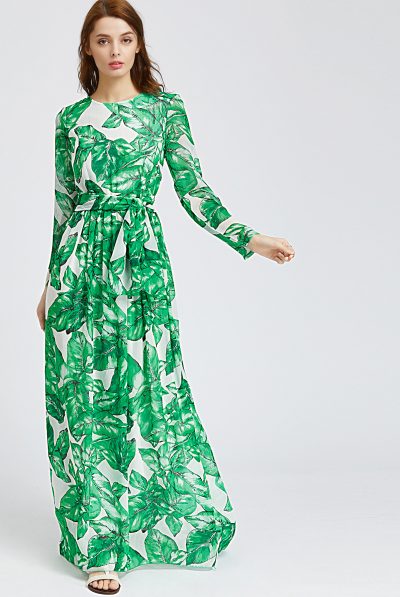 Palm Leaf Maxi Dress