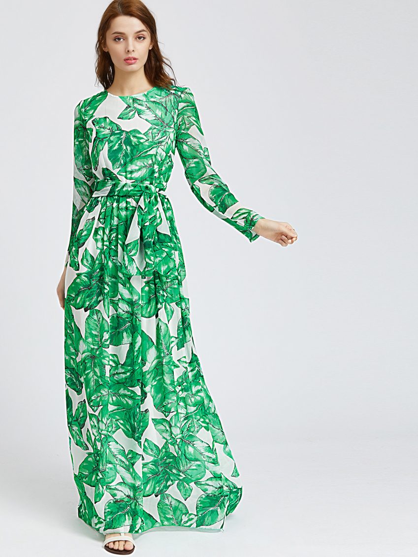 Palm Leaf Maxi Dress