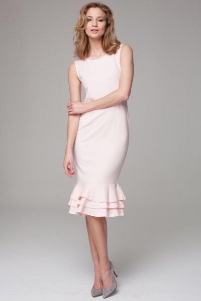 Beige Barode Frill Dress - More colours available
