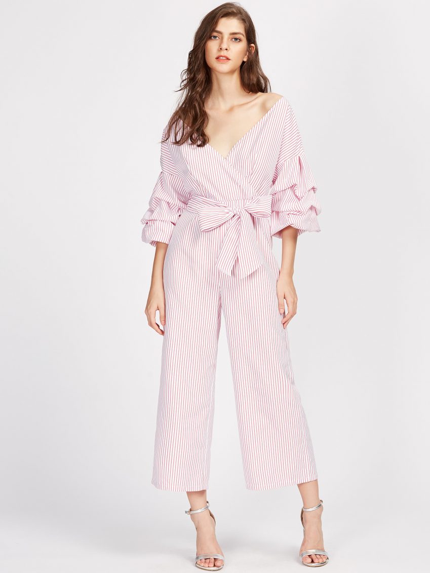 Pink Candy Wrap Jumpsuit