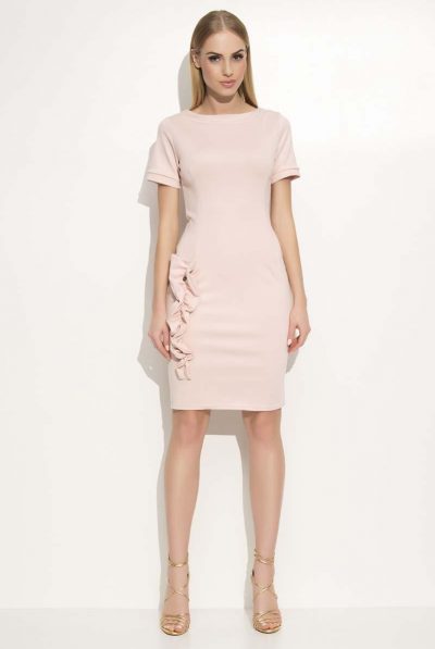 Pink Frill Bodycon Dress