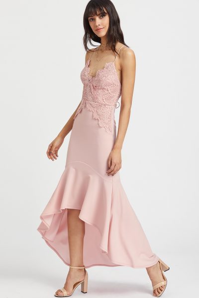 Baby Pink Mermaid Maxi Dress