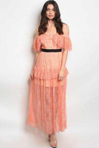Peachy Pink Ruffles Dress