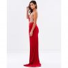 Beaded Lace Evening Dress - Red - Image 3