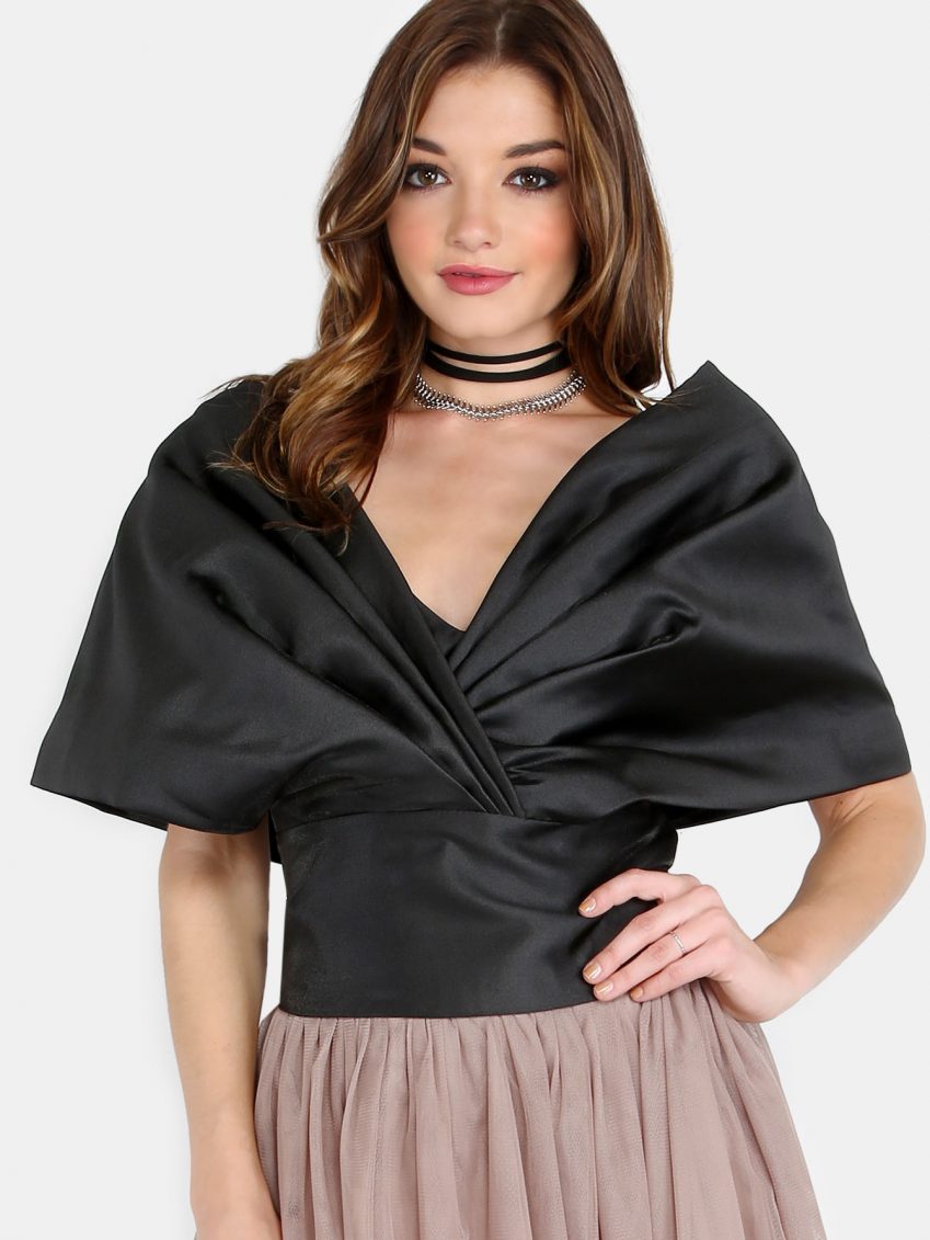Black Roe Ribbon Top