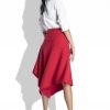 Red Midi Asymmetrical Skirt - Image 2