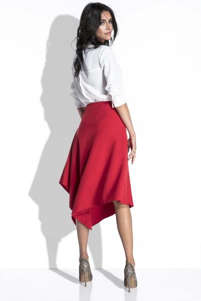 Red asymettricla skirt