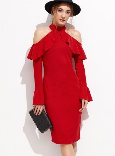 Rosen Red Ruffle Dress