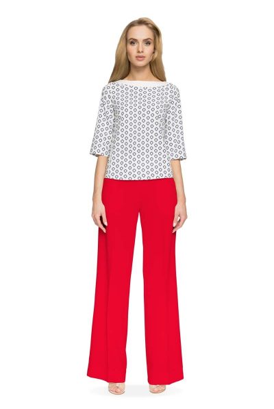 Red Wide Leg Trousers