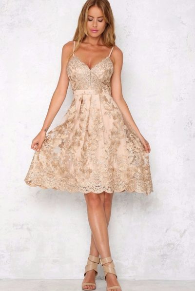 Rose Gold Primrose Petals Dress