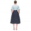 'Sky Queen' Tight Waist Bow Sleeve Designer Dress - Image 2