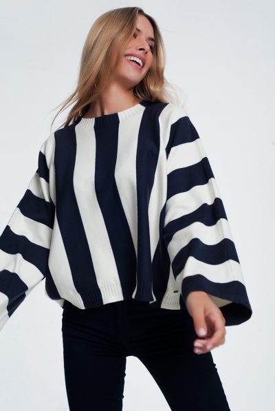 Navy Mono Stripe Jumper