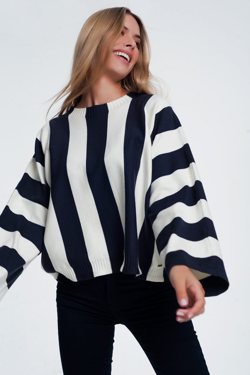 Navy Mono Stripe Jumper