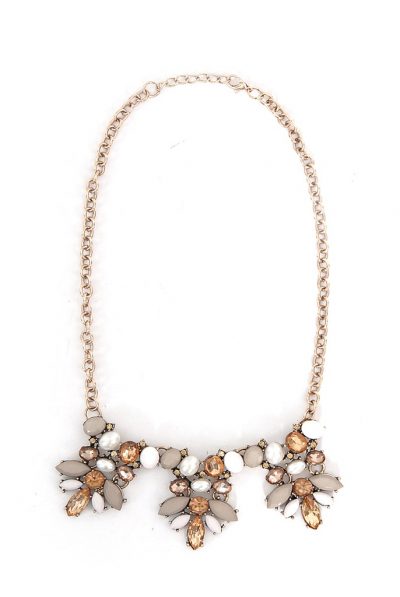 Sepia & Grey Embellished Necklace