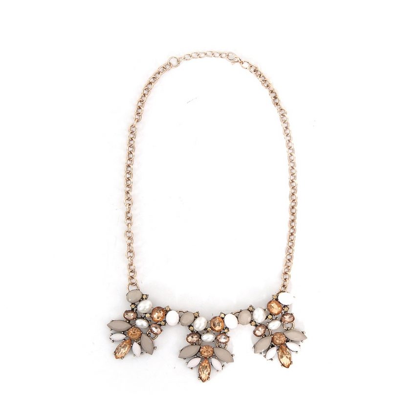 Sepia & Grey Embellished Necklace