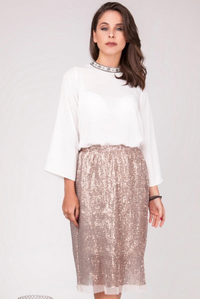 Gold sequin skirt