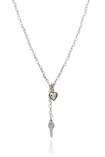 Think Positive Antonio Marsocci Womens Silver Heart Rolo Chain