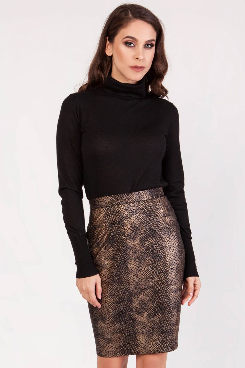 Snakeskin Pencil Skirt