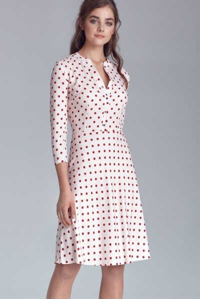 Cream & Red Polka Dot Dress