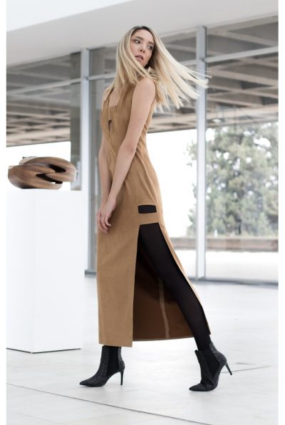 Noir Suede Maxi Dress