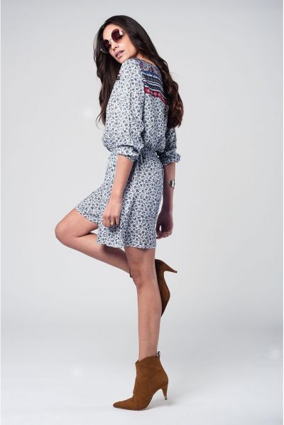 White Celeice Floral Playsuit
