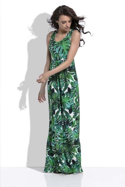 Tropical Print Maxi Dress