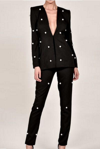 Two-piece Pearl Black Suit