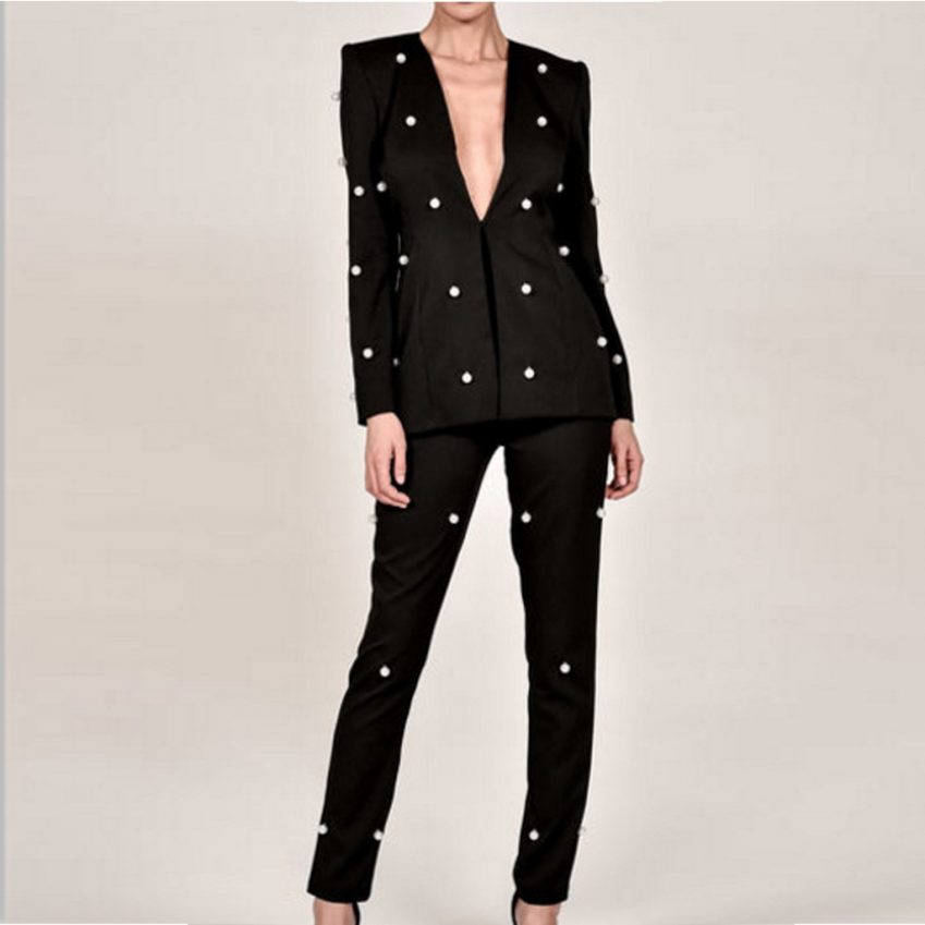 Two-piece Pearl Black Suit