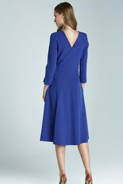 V neck dress blue