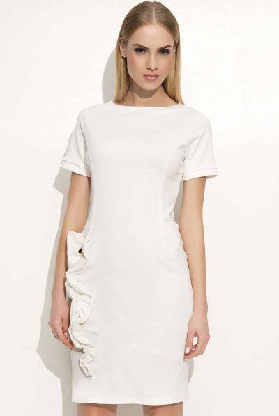 WHITE FRILL DRESS BACK