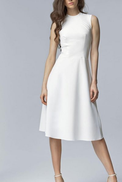 White Midi Fit & Flare Dress
