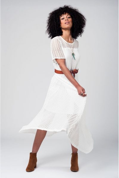 White Crochet Maxi Dress
